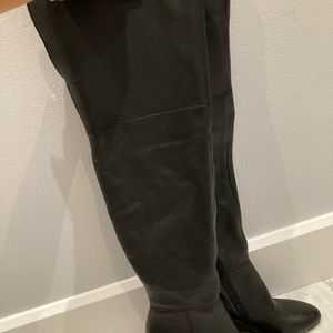 VIA SPIGA genuine leather over the knee wedge boots black Never been used. New